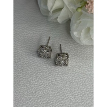 925 Sterling Silver Beryl Stud Earrings Length 0.35 Inch