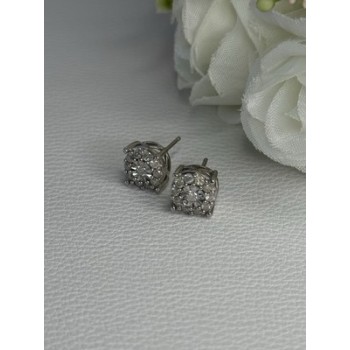 925 Sterling Silver Beryl Stud Earrings Length 0.35 Inch