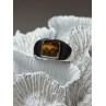 925 Sterling Silver Amber Men's Ring Size 8