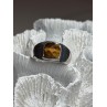925 Sterling Silver Amber Men's Ring Size 8