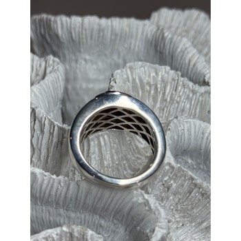 925 Sterling Silver Amber Men's Ring Size 8