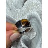 925 Sterling Silver Amber Men's Ring Size 8