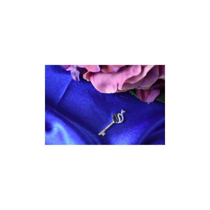 925 Sterling Silver Black & White CZ 