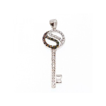 925 Sterling Silver Black & White CZ 