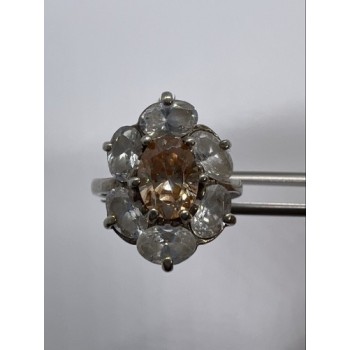 925 Sterling Silver CZ Ring Size 8