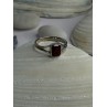 Classy 925 Sterling Silver Garnet Ring Size 8