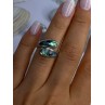 925 Sterling Silver Abalone Ring Size 7.5 Sizable Design