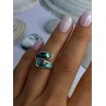 925 Sterling Silver Abalone Ring Size 7.5 Sizable Design