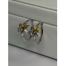 925 Sterling Silver Gold Plated Flowers Earrings Length 0.75 Inch