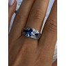 925 Sterling Silver Sapphire & Beryl Ring Size 9