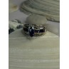 925 Sterling Silver Sapphire & Beryl Ring Size 9