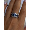 925 Sterling Silver Sapphire & Beryl Ring Size 9