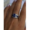 925 Sterling Silver Sapphire & Beryl Ring Size 9