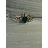 Beautiful Design 925 Sterling Silver Emerald Heart Ring Size 11