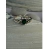 Beautiful Design 925 Sterling Silver Emerald Heart Ring Size 11
