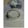 Beautiful Design 925 Sterling Silver Emerald Heart Ring Size 11