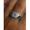 Mens 925 Sterling Silver CZ Ring Size 10
