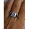 Mens 925 Sterling Silver CZ Ring Size 10