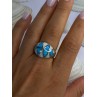 Classy Design 925 Sterling Silver Opal Ring Size 8.5