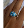 Classy Design 925 Sterling Silver Opal Ring Size 8.5