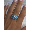 Classy Design 925 Sterling Silver Opal Ring Size 8.5