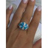 Classy Design 925 Sterling Silver Opal Ring Size 8.5