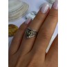 Vintage Classy Design 925 Sterling Silver Amber Ring Size 6