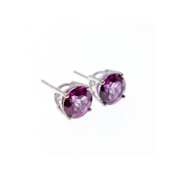 925 Sterling Silver Almandine Stud Earrings