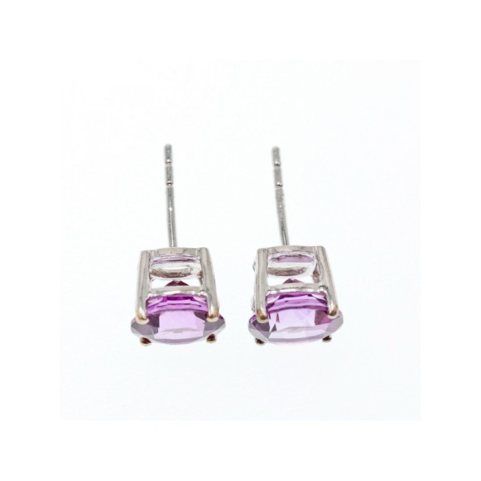 925 Sterling Silver Almandine Stud Earrings