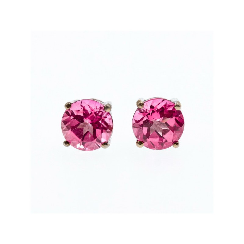 925 Sterling Silver Morganite Stud Earrings