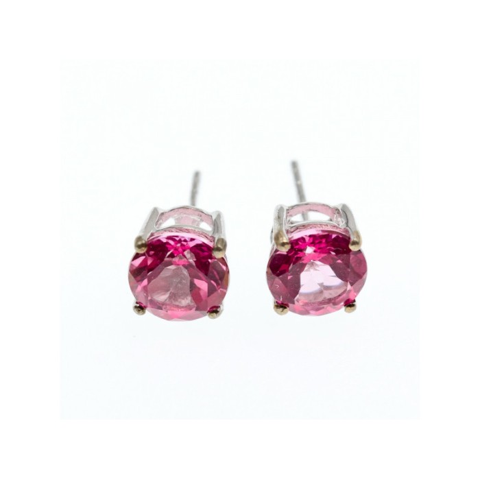 925 Sterling Silver Morganite Stud Earrings