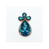 925 Sterling Silver Gold Plated Aquamarine & CZ Pendant