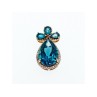 925 Sterling Silver Gold Plated Aquamarine & CZ Pendant
