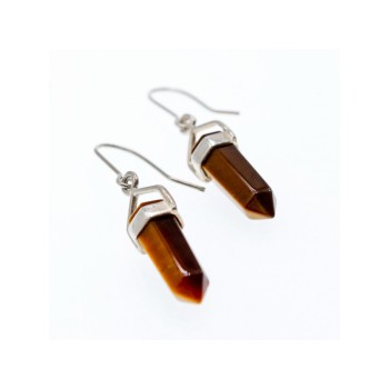 925 Sterling Silver Tiger's Eye Earrings