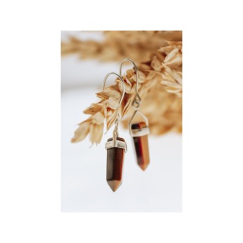 925 Sterling Silver Tiger's Eye Earrings