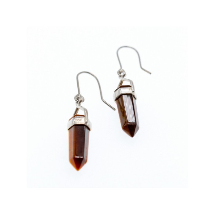 925 Sterling Silver Tiger's Eye Earrings