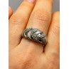 925 Sterling Silver Diamonds Ring Size 8