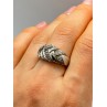 925 Sterling Silver Diamonds Ring Size 8
