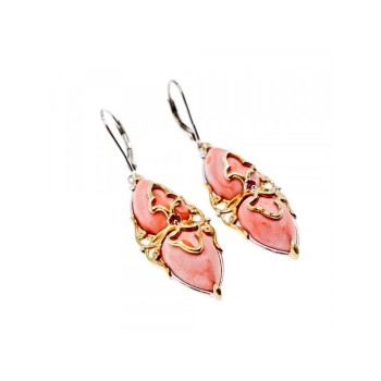 925 STERLING SILVER GOLD PLATED AGATE & SPESSARTINE EARRINGS