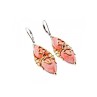 925 STERLING SILVER GOLD PLATED AGATE & SPESSARTINE EARRINGS