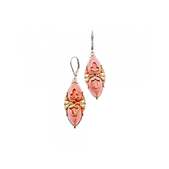 925 STERLING SILVER GOLD PLATED AGATE & SPESSARTINE EARRINGS