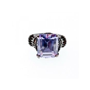 925 Sterling Silver Amethyst Ring Size 6.75