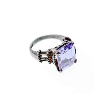 925 Sterling Silver Amethyst Ring Size 6.75