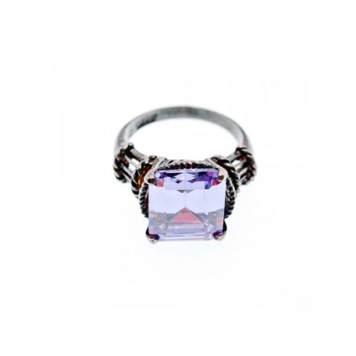 925 Sterling Silver Amethyst Ring Size 6.75