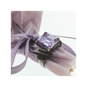 925 Sterling Silver Amethyst Ring Size 6.75