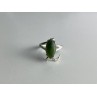 925 Sterling Silver Green Nephrite Ring Size 6.5
