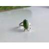 925 Sterling Silver Green Nephrite Ring Size 6.5