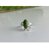 925 Sterling Silver Green Nephrite Ring Size 6.5