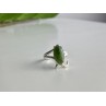 925 Sterling Silver Green Nephrite Ring Size 6.5
