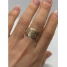 925 Sterling Silver Gold Plated CZ Ring Size 7